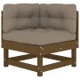 Corner sofas and cushions 2 pcs solid pine wood honey brown by vidaXL, Modular outdoor sofas - Ref: Foro24-825453, Price: 222...