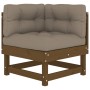 Ecksofas und Kissen 2 Stück aus massivem Kiefernholz, honigbraun von vidaXL, Modulare Sofas für den Außenbereich - Ref: Foro2...