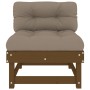 Central sofa with solid honey brown pine wood cushions by vidaXL, Modular outdoor sofas - Ref: Foro24-825432, Price: 78,58 €,...