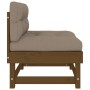 Central sofa with solid honey brown pine wood cushions by vidaXL, Modular outdoor sofas - Ref: Foro24-825432, Price: 78,58 €,...