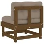 Central sofa with solid honey brown pine wood cushions by vidaXL, Modular outdoor sofas - Ref: Foro24-825432, Price: 78,14 €,...
