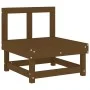 Central sofa with solid honey brown pine wood cushions by vidaXL, Modular outdoor sofas - Ref: Foro24-825432, Price: 78,14 €,...