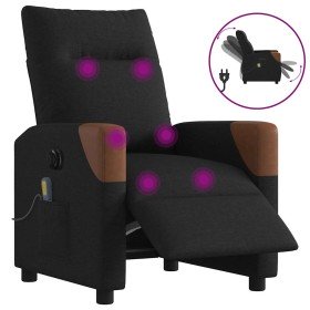 Sillón reclinable de masaje eléctrico tela negro en Sillones | Comprar online en Foro24