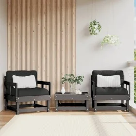 Garden armchairs with cushions 2 pcs solid gray pine wood by vidaXL, Modular outdoor sofas - Ref: Foro24-825445, Price: 181,5...