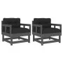Garden armchairs with cushions 2 pcs solid gray pine wood by vidaXL, Modular outdoor sofas - Ref: Foro24-825445, Price: 181,5...