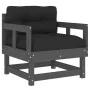 Garden armchairs with cushions 2 pcs solid gray pine wood by vidaXL, Modular outdoor sofas - Ref: Foro24-825445, Price: 181,5...