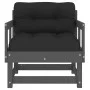 Garden armchairs with cushions 2 pcs solid gray pine wood by vidaXL, Modular outdoor sofas - Ref: Foro24-825445, Price: 181,5...