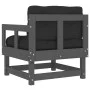 Garden armchairs with cushions 2 pcs solid gray pine wood by vidaXL, Modular outdoor sofas - Ref: Foro24-825445, Price: 181,5...
