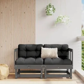 Corner sofas with cushions 2 pcs solid gray pine wood by vidaXL, Modular outdoor sofas - Ref: Foro24-825452, Price: 216,01 €,...