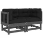 Corner sofas with cushions 2 pcs solid gray pine wood by vidaXL, Modular outdoor sofas - Ref: Foro24-825452, Price: 216,01 €,...