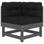 Corner sofas with cushions 2 pcs solid gray pine wood by vidaXL, Modular outdoor sofas - Ref: Foro24-825452, Price: 216,01 €,...