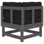 Corner sofas with cushions 2 pcs solid gray pine wood by vidaXL, Modular outdoor sofas - Ref: Foro24-825452, Price: 216,01 €,...