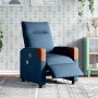 Sillón reclinable de masaje eléctrico tela azul