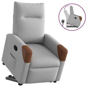 Sillón reclinable elevable de tela gris nube en Sillones | Comprar online en Foro24
