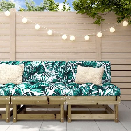 Central sofas with 2 pine wood impregnated cushions by vidaXL, Modular outdoor sofas - Ref: Foro24-825463, Price: 159,33 €, D...