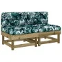 Central sofas with 2 pine wood impregnated cushions by vidaXL, Modular outdoor sofas - Ref: Foro24-825463, Price: 159,33 €, D...