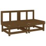 Central sofas with cushions 2 pcs honey brown pine wood by vidaXL, Modular outdoor sofas - Ref: Foro24-825460, Price: 199,21 ...