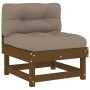 Central sofas with cushions 2 pcs honey brown pine wood by vidaXL, Modular outdoor sofas - Ref: Foro24-825460, Price: 199,21 ...