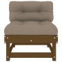 Central sofas with cushions 2 pcs honey brown pine wood by vidaXL, Modular outdoor sofas - Ref: Foro24-825460, Price: 199,21 ...