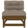 Mittelsofas mit Kissen aus 2 Stück honigbraunem Kiefernholz von vidaXL, Modulare Sofas für den Außenbereich - Ref: Foro24-825...