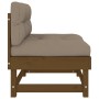 Central sofas with cushions 2 pcs honey brown pine wood by vidaXL, Modular outdoor sofas - Ref: Foro24-825460, Price: 199,21 ...