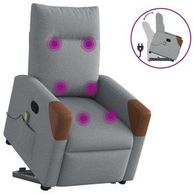 Sillón de masaje reclinable de pie de tela gris claro Sillón de masaje reclinable de pie de tela gris claro