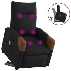 Sillón reclinable de masaje elevable tela negro en Sillones | Comprar online en Foro24
