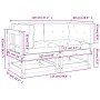 Ecksofas mit Kissen 2 Stück Massivholz Douglasie von vidaXL, Modulare Sofas für den Außenbereich - Ref: Foro24-825455, Preis:...