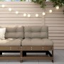 Central sofa with solid pine wood honey brown cushions by vidaXL, Modular outdoor sofas - Ref: Foro24-825551, Price: 121,02 €...