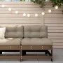 Zentrales Sofa mit Kissen aus massivem Kiefernholz, honigbraun von vidaXL, Modulare Sofas für den Außenbereich - Ref: Foro24-...