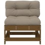 Central sofa with solid pine wood honey brown cushions by vidaXL, Modular outdoor sofas - Ref: Foro24-825551, Price: 121,02 €...