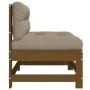 Central sofa with solid pine wood honey brown cushions by vidaXL, Modular outdoor sofas - Ref: Foro24-825551, Price: 114,42 €...