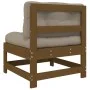 Central sofa with solid pine wood honey brown cushions by vidaXL, Modular outdoor sofas - Ref: Foro24-825551, Price: 114,42 €...