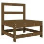 Zentrales Sofa mit Kissen aus massivem Kiefernholz, honigbraun von vidaXL, Modulare Sofas für den Außenbereich - Ref: Foro24-...