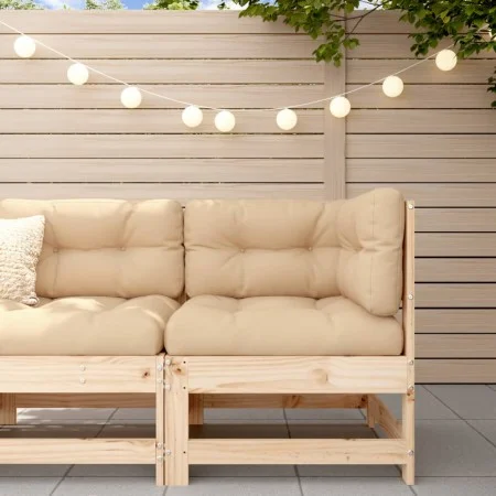 Corner sofa with solid pine wood cushions by vidaXL, Modular outdoor sofas - Ref: Foro24-825541, Price: 93,09 €, Discount: %