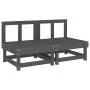 Central sofas with cushions 2 pcs solid gray pine wood by vidaXL, Modular outdoor sofas - Ref: Foro24-825459, Price: 183,34 €...