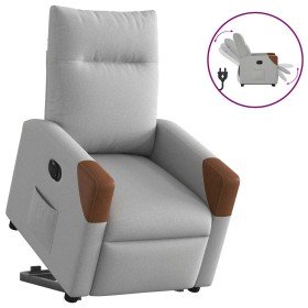 Sillón eléctrico reclinable elevable de tela gris nube Sillón eléctrico reclinable elevable de tela gris nube