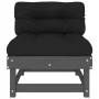 Central sofas with cushions 2 pcs solid gray pine wood by vidaXL, Modular outdoor sofas - Ref: Foro24-825459, Price: 183,34 €...