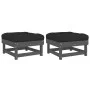 Garden stools with cushions 2 pcs solid gray pine wood by vidaXL, Modular outdoor sofas - Ref: Foro24-825466, Price: 198,38 €...