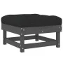 Garden stools with cushions 2 pcs solid gray pine wood by vidaXL, Modular outdoor sofas - Ref: Foro24-825466, Price: 198,38 €...