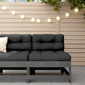 Central sofa with solid gray pine wood cushions by vidaXL, Modular outdoor sofas - Ref: Foro24-825550, Price: 102,64 €, Disco...