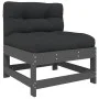 Central sofa with solid gray pine wood cushions by vidaXL, Modular outdoor sofas - Ref: Foro24-825550, Price: 102,64 €, Disco...