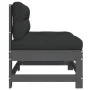 Central sofa with solid gray pine wood cushions by vidaXL, Modular outdoor sofas - Ref: Foro24-825550, Price: 102,64 €, Disco...