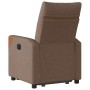Sillón eléctrico reclinable elevable de tela marrón