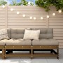 Central sofas with 2 pine wood honey brown cushions by vidaXL, Modular outdoor sofas - Ref: Foro24-825579, Price: 156,05 €, D...