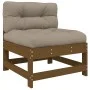 Central sofas with 2 pine wood honey brown cushions by vidaXL, Modular outdoor sofas - Ref: Foro24-825579, Price: 154,36 €, D...