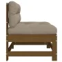 Central sofas with 2 pine wood honey brown cushions by vidaXL, Modular outdoor sofas - Ref: Foro24-825579, Price: 154,36 €, D...