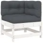 Corner sofa with solid white pine wood cushions by vidaXL, Modular outdoor sofas - Ref: Foro24-825542, Price: 92,03 €, Discou...