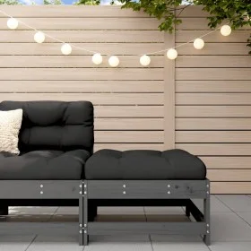 Garden stool with solid gray pine wood cushion by vidaXL, Modular outdoor sofas - Ref: Foro24-825557, Price: 65,73 €, Discoun...