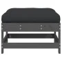 Garden stool with solid gray pine wood cushion by vidaXL, Modular outdoor sofas - Ref: Foro24-825557, Price: 65,73 €, Discoun...